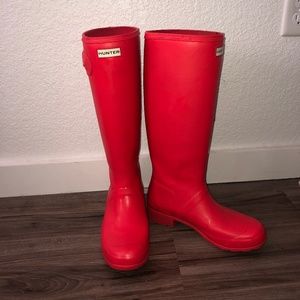 Red Flexible Hunter Boots